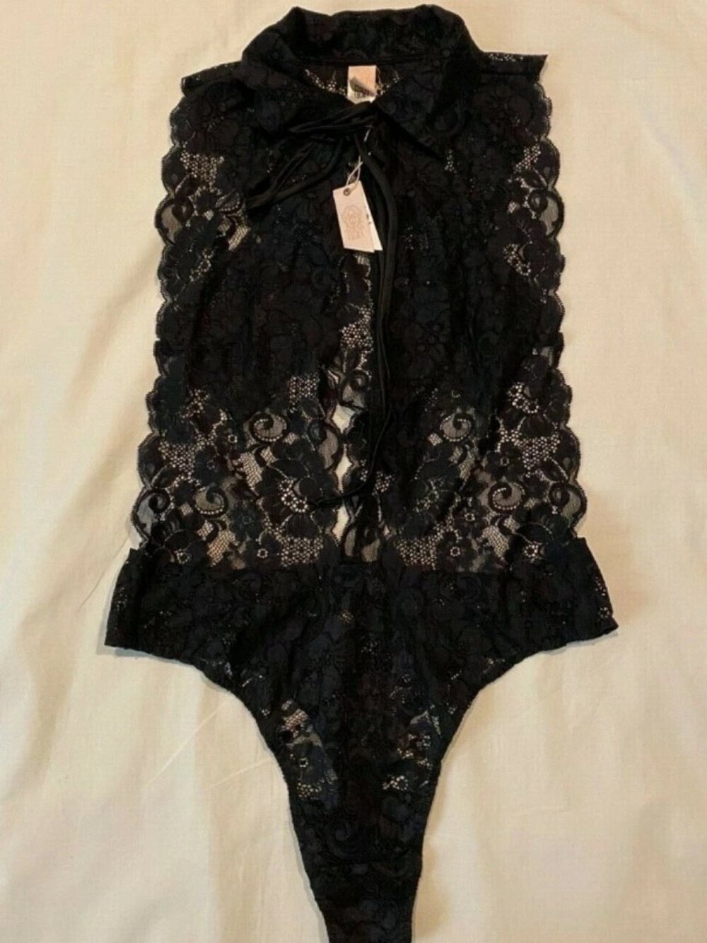 HAH Hot As Hell Lace Bodysuit Lingerie Sz M Valentine's Day